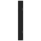 Armadio Portagioie con Specchio a Muro Nero 30x8,5x67 cm