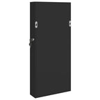 Armadio Portagioie con Specchio a Muro Nero 30x8,5x67 cm