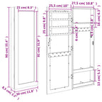 Armadio Portagioie con Specchio a Muro Bianco 30x8,5x90 cm