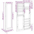 Armadio Portagioie con Specchio a Muro 30x8,5x106 cm
