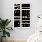 Armadio Portagioie con Specchio a Muro Bianco 37,5x10x106 cm