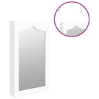 Armadio Portagioie con Specchio a Muro Bianco 37,5x10x67 cm