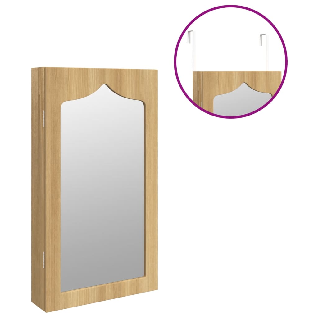 Armadio Portagioie con Specchio a Muro 37,5x10x67 cm