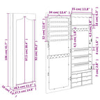 Armadio Portagioie con Specchio a Muro Bianco 37,5x10x106 cm
