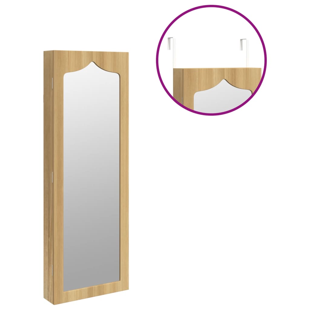 Armadio Portagioie con Specchio a Muro 37,5x10x106 cm