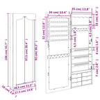 Armadio Portagioie con Specchio a Muro 37,5x10x106 cm