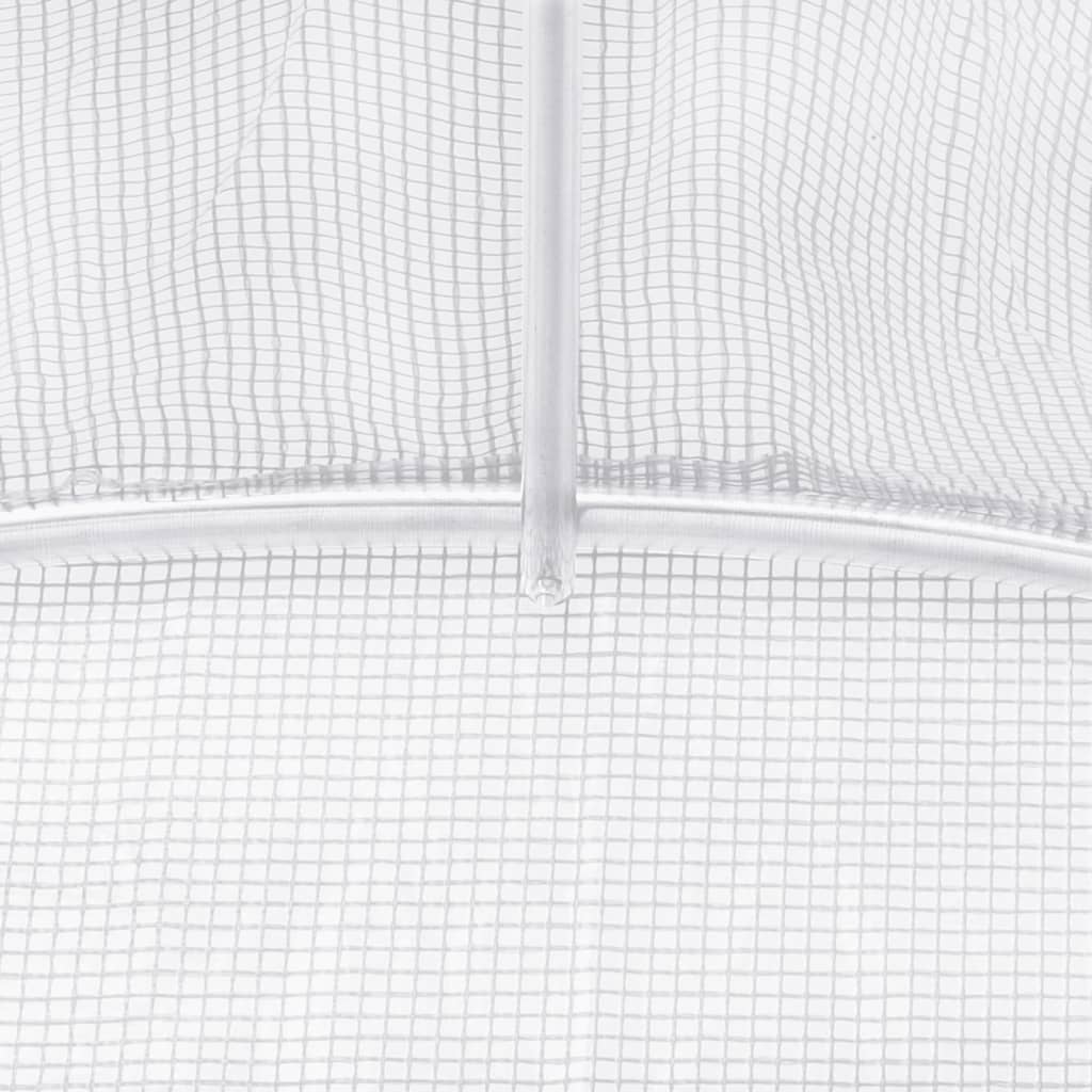 Serra con Telaio in Acciaio Bianco 8 m² 4x2x2 m