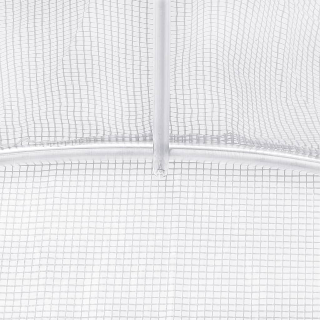 Serra con Telaio in Acciaio Bianco 10 m² 5x2x2,3 m