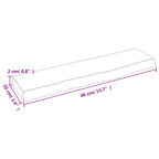 Ripiano a Parete 40x10x2 cm Legno Massello Rovere Non Trattato