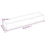 Ripiano a Parete 40x10x6 cm Legno Massello Rovere Non Trattato