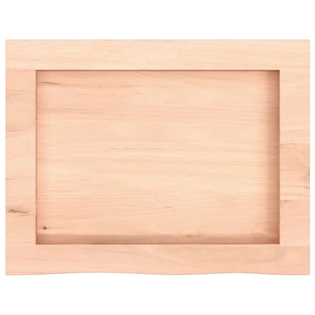 Ripiano a Parete 40x30x(2-4) cm Massello Rovere Non Trattato