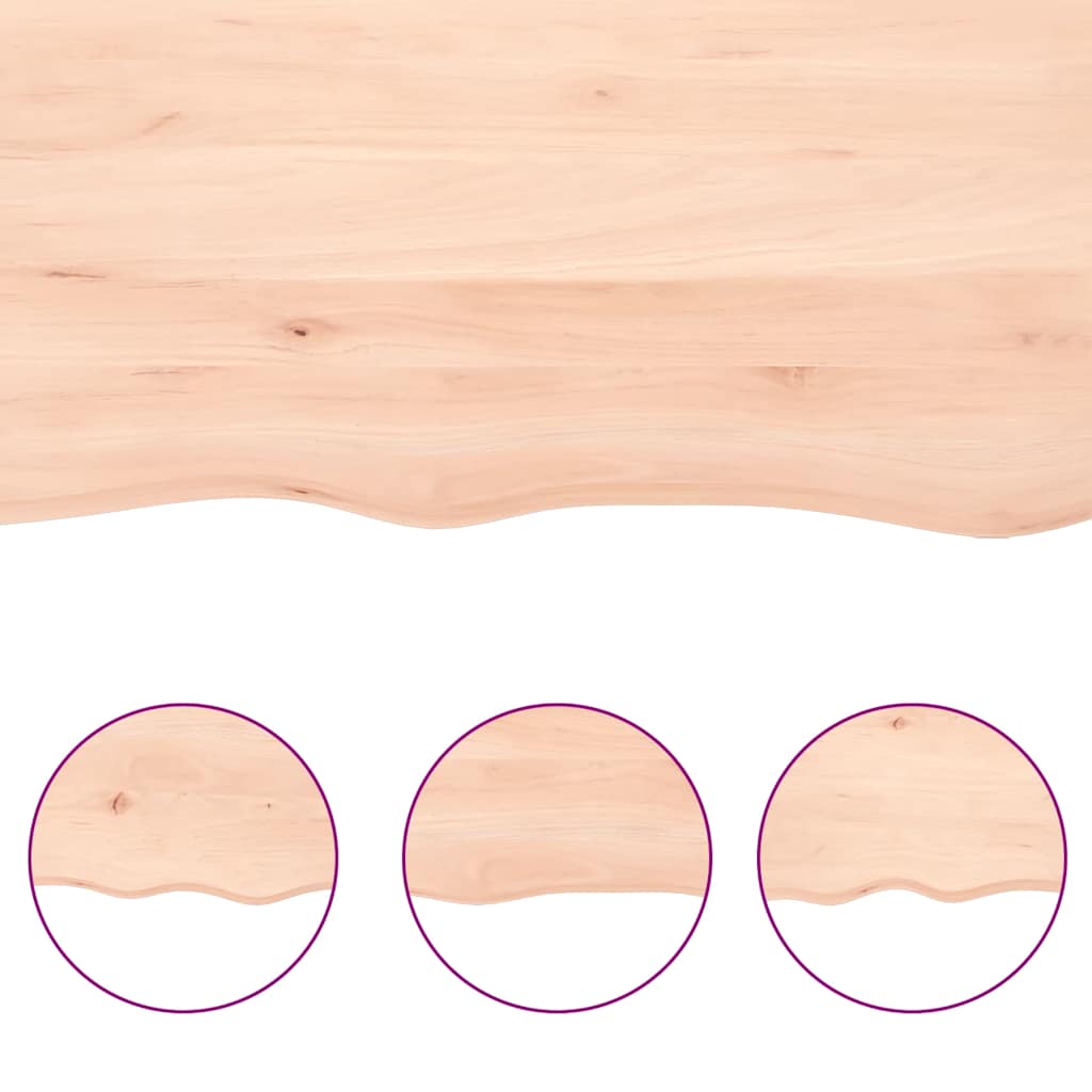 Ripiano a Parete 40x40x(2-4) cm Massello Rovere Non Trattato