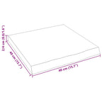 Ripiano a Parete 40x40x(2-4) cm Massello Rovere Non Trattato