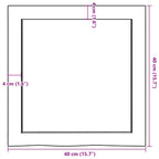 Ripiano a Parete 40x40x(2-4) cm Massello Rovere Non Trattato