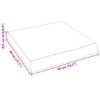 Ripiano a Parete 40x40x(2-6) cm Massello Rovere Non Trattato