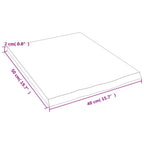 Ripiano a Parete 40x50x2 cm Legno Massello Rovere Non Trattato