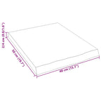 Ripiano a Parete 40x50x(2-4) cm Massello Rovere Non Trattato