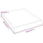 Ripiano a Parete 40x50x(2-6) cm Massello Rovere Non Trattato