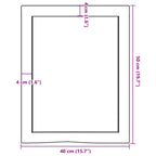 Ripiano a Parete 40x50x(2-6) cm Massello Rovere Non Trattato