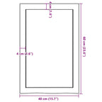 Ripiano a Parete 40x60x(2-4) cm Massello Rovere Non Trattato