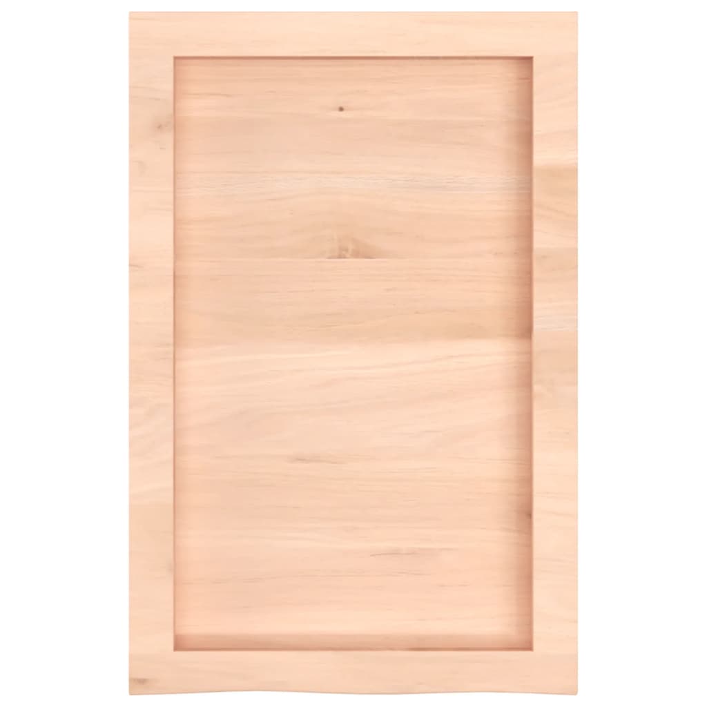 Ripiano a Parete 40x60x(2-6) cm Massello Rovere Non Trattato