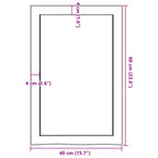 Ripiano a Parete 40x60x(2-6) cm Massello Rovere Non Trattato