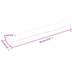 Ripiano a Parete 60x10x2 cm Legno Massello Rovere Non Trattato