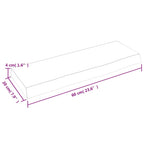 Ripiano a Parete 60x20x4 cm Legno Massello Rovere Non Trattato