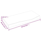 Ripiano a Parete 60x30x(2-4) cm Massello Rovere Non Trattato