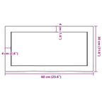 Ripiano a Parete 60x30x(2-6) cm Massello Rovere Non Trattato