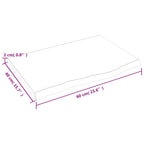 Ripiano a Parete 60x40x2 cm Legno Massello Rovere Non Trattato