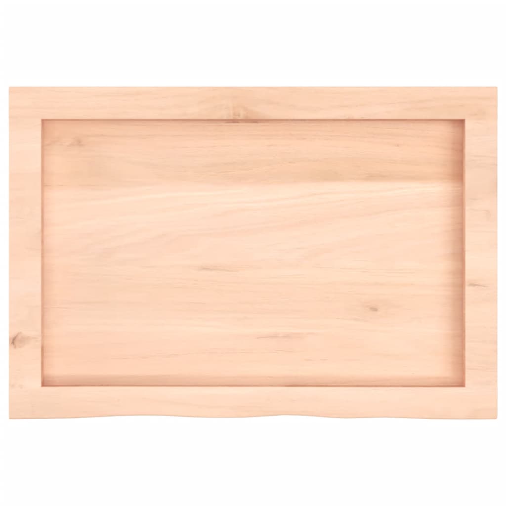 Ripiano a Parete 60x40x(2-4) cm Massello Rovere Non Trattato