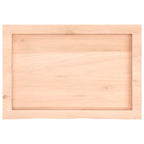 Ripiano a Parete 60x40x(2-6) cm Massello Rovere Non Trattato
