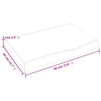 Ripiano a Parete 60x40x(2-6) cm Massello Rovere Non Trattato