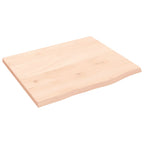 Ripiano a Parete 60x50x2 cm Legno Massello Rovere Non Trattato