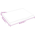 Ripiano a Parete 60x50x2 cm Legno Massello Rovere Non Trattato