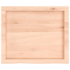 Ripiano a Parete 60x50x(2-4) cm Massello Rovere Non Trattato