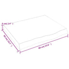 Ripiano a Parete 60x50x(2-6) cm Massello Rovere Non Trattato