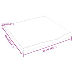 Ripiano a Parete 60x60x(2-4) cm Massello Rovere Non Trattato