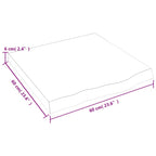Ripiano a Parete 60x60x(2-6) cm Massello Rovere Non Trattato