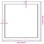 Ripiano a Parete 60x60x(2-6) cm Massello Rovere Non Trattato