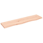 Ripiano a Parete 80x20x2 cm Legno Massello Rovere Non Trattato