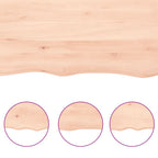 Ripiano a Parete 80x20x6 cm Legno Massello Rovere Non Trattato