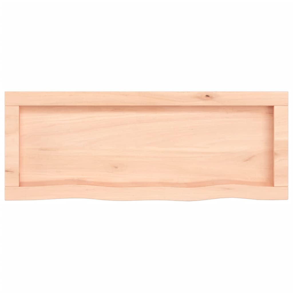 Ripiano a Parete 80x30x(2-4) cm Massello Rovere Non Trattato