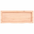 Ripiano a Parete 80x30x(2-4) cm Massello Rovere Non Trattato