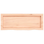 Ripiano a Parete 80x30x(2-6) cm Massello Rovere Non Trattato