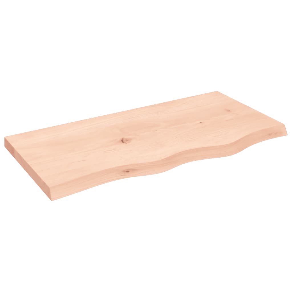 Ripiano a Parete 80x40x(2-4) cm Massello Rovere Non Trattato