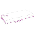Ripiano a Parete 80x40x(2-6) cm Massello Rovere Non Trattato