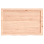 Ripiano a Parete 80x50x(2-4) cm Massello Rovere Non Trattato