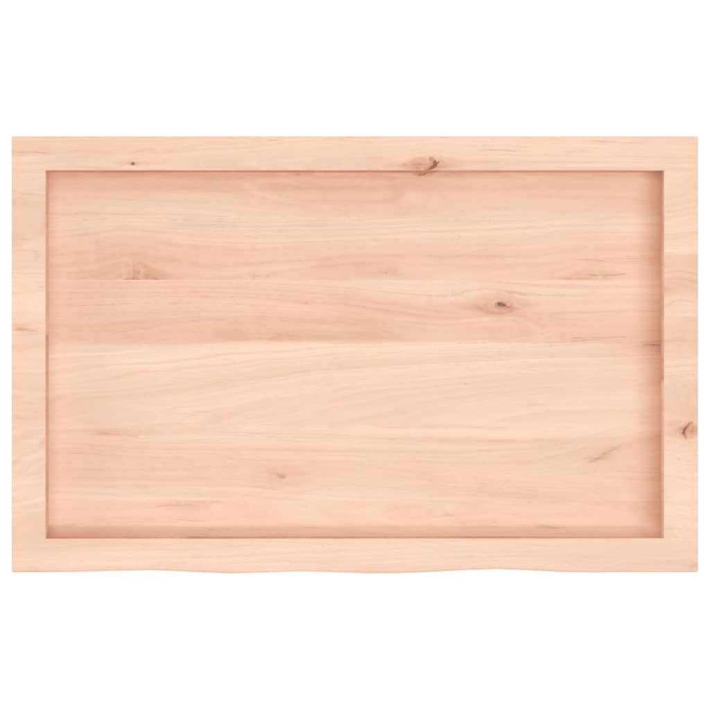 Ripiano a Parete 80x50x(2-4) cm Massello Rovere Non Trattato